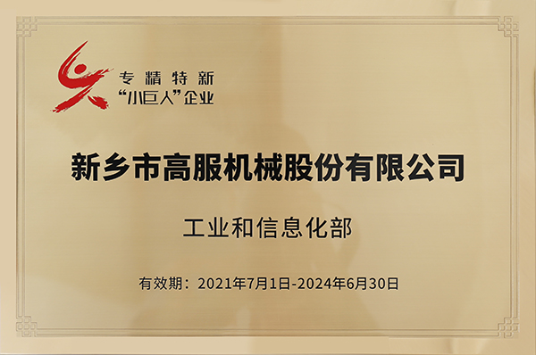 2020年，入選“國家級專精特新小巨人”企業(yè)